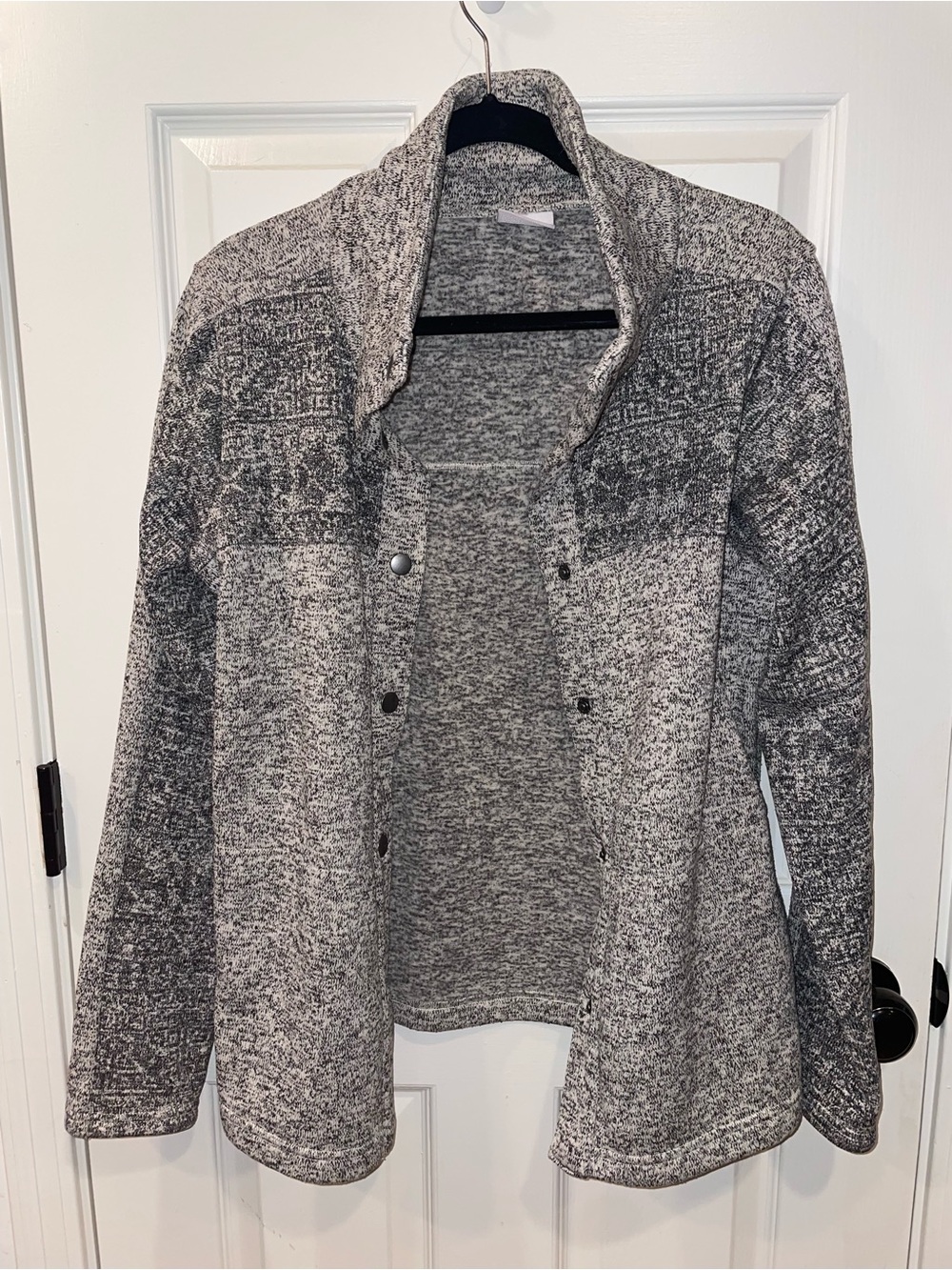 Vintage Columbia Marked Gray Snap-Front Jacket with Funnel Neck